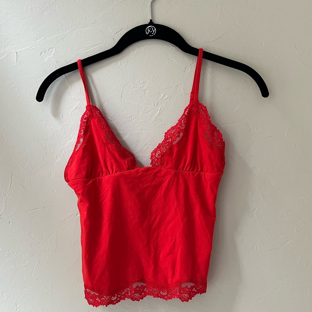 ❤️SKIMS FITS EVERYBODY LACE TRIANGLE CAMI CAYENNE M L